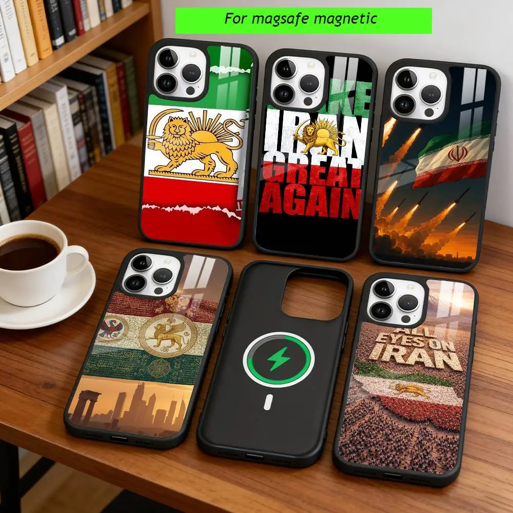 Iranian flag Phone Case For iPhone17,16,15,14,13,12,11 Plus,Pro Magnetic For Magsafe Wireless Charging