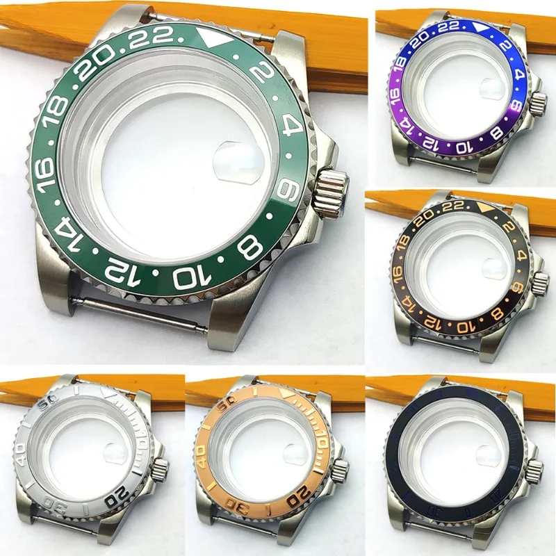 ملحقات التجميع 40 ملم هيكل من الفولاذ المقاوم للصدأ علبة ساعة ميكانيكية مقاومة للماء من الياقوت لحركة nh35