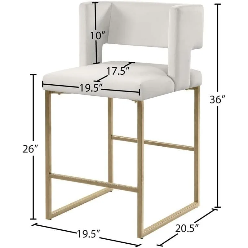 Tabouret de Comptoir Contemporain avec Dossier Carré Unique et Pieds en Fer Robustes