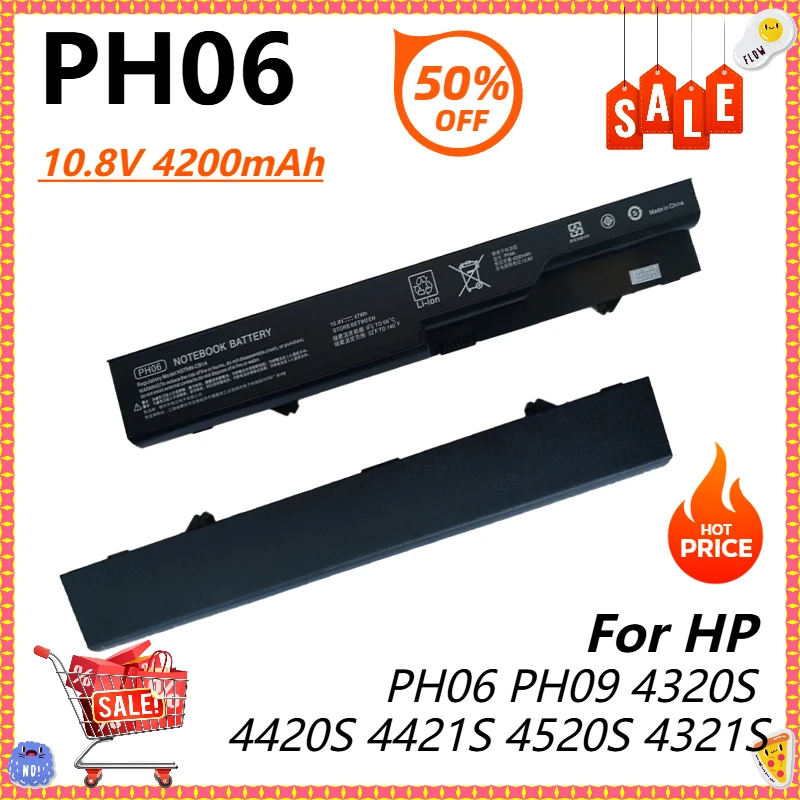 

PH06 Laptop Battery for HP ProBook 4320S 4420S 4421S 4520S 4321S 4320T 4720s 4325s 4326s 4525s 4425s PH09 HSTNN-DB1A HSTNN-DB1B
