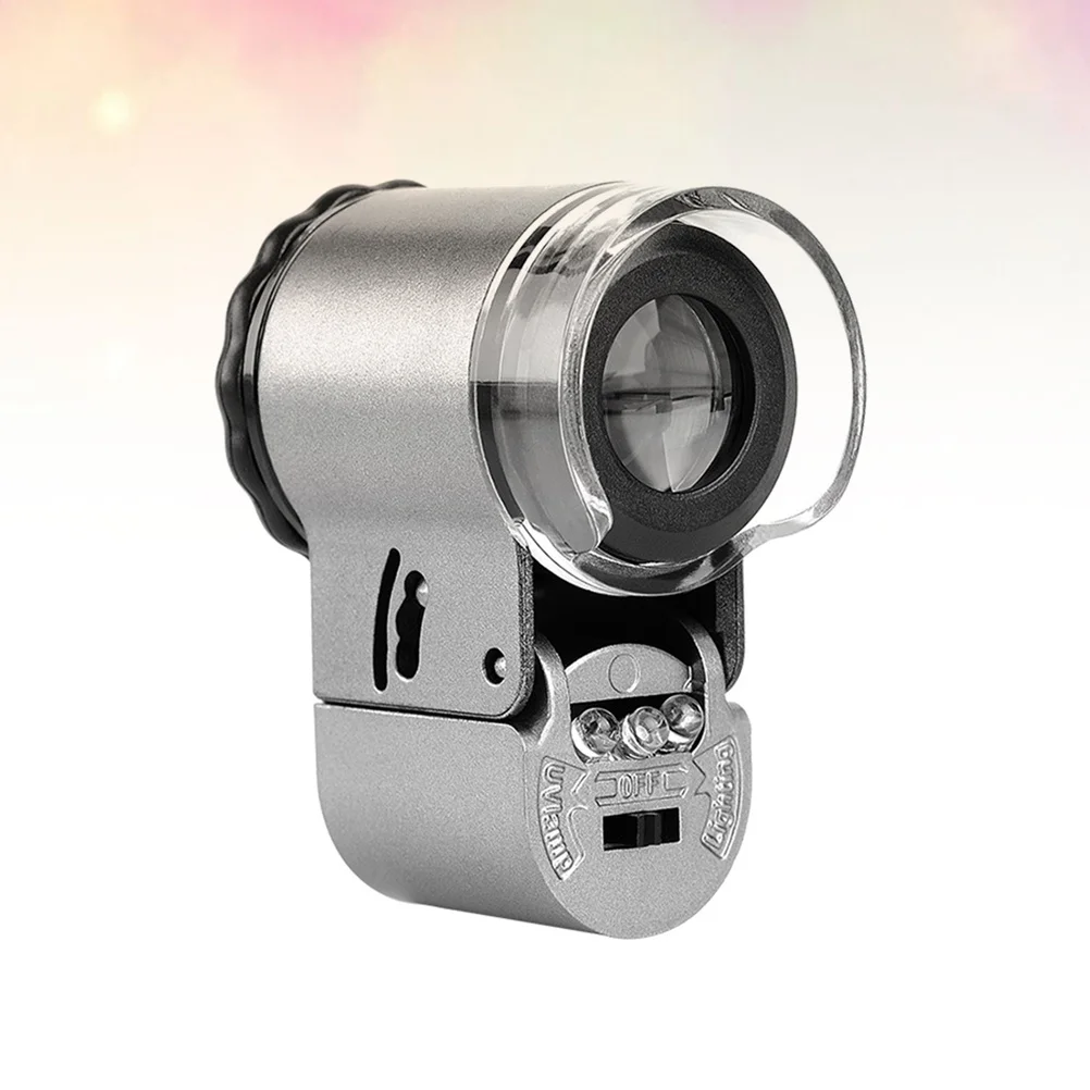 

Portable 50X Led Magnifying Glass With Uv Light For Currency Jewelry Inspection Pocket Currency Microscope 50X Microscope
