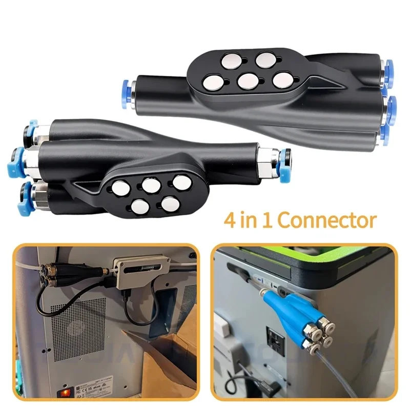 4-in-1 PTFE Adapter for Bambu Lab X1/P1 Series 3D Printer AMS Connect Pneumatic Connector for Consumable Feed Port Printer Part