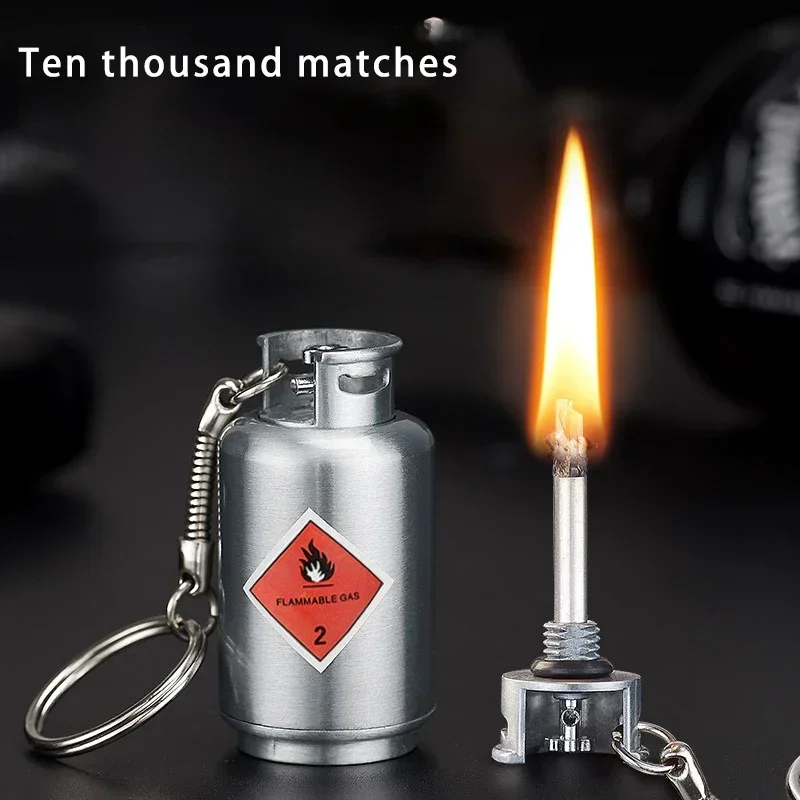 Gas Tank Kerosene Lighter Fire Extinguisher Creative Mini Ten Thousand Times Match Pendant Outdoor Waterproof Matches Lighter