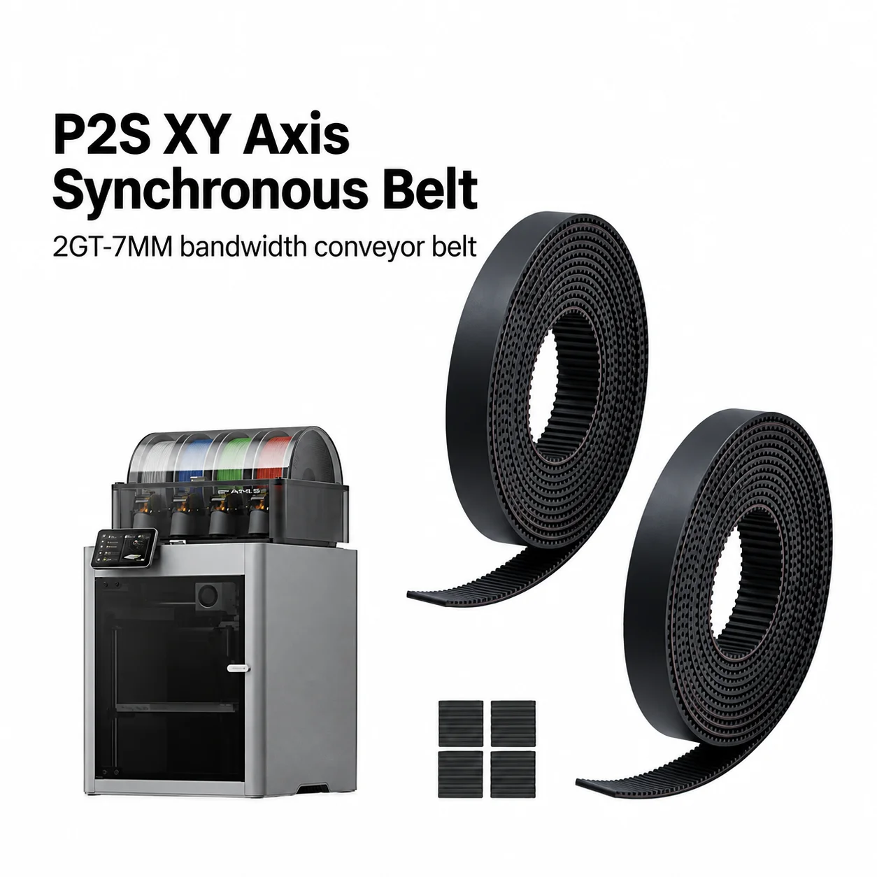 2GT Synchronous Belt For P2S 3D Printer X Y Z Axis Timing Belt X/Y Axis 2GT-W7 L1444mm Z Axis 2GT-W6 L1142mm Closed Loop Belt