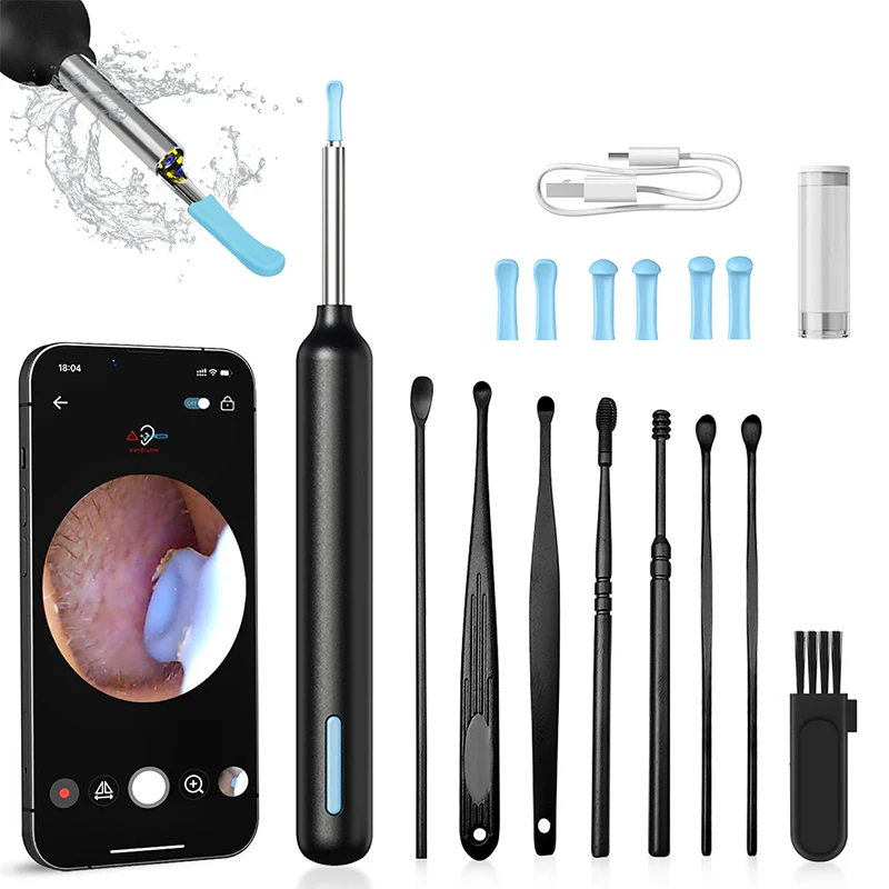 

Wireless Ear Wax Removal With Camera Rechargeable Ear Cleaner 8 Megapixels Ear Check Camera with Ear Spoon Set Canal Clean