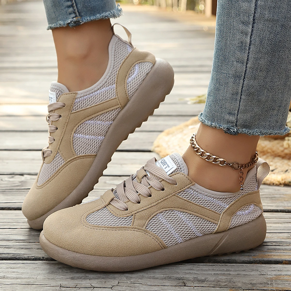 Chaussures de sport pour femmes grandes tailles, respirantes, décontractées, pour l'extérieur, nouvelles baskets de course, chaussures de jogging tendance pour femmes
