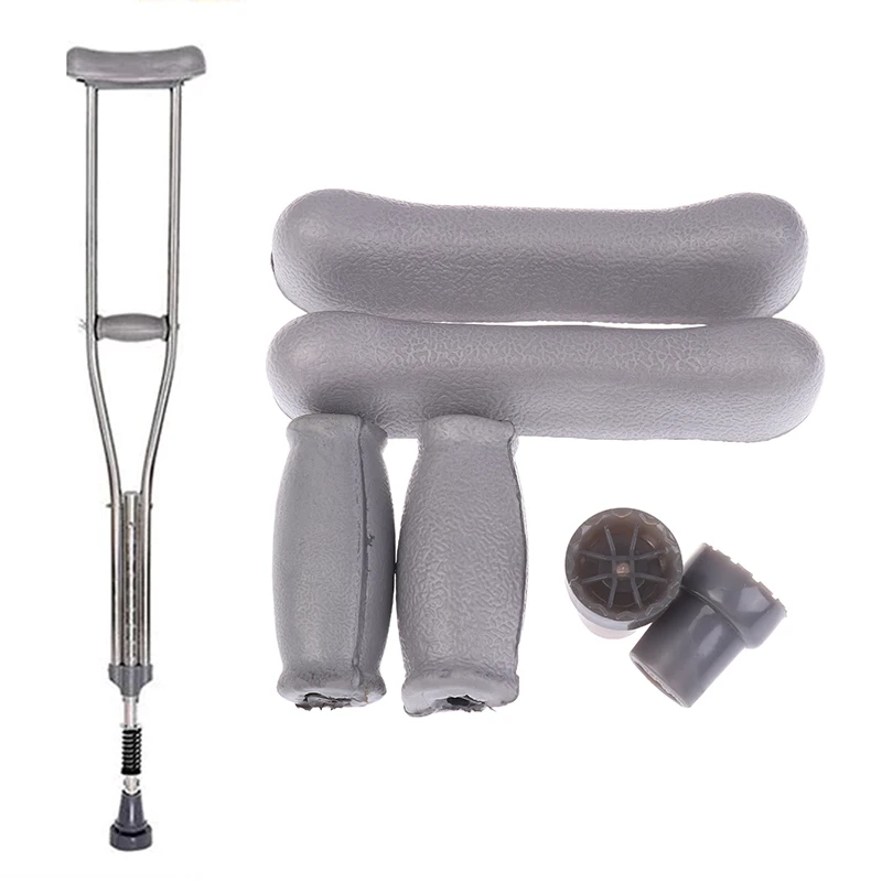 New 6Pcs/set Axillary Crutch Accessories Kit Pads Replacement Antislip Rubber Underarm Cushions Hand Pad Accessories