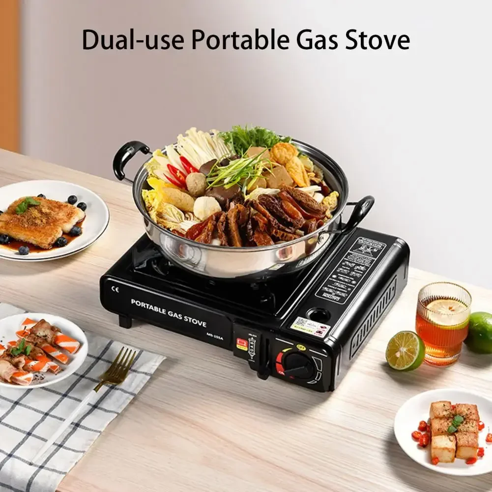 Cassette Stove with Automatic Ignition, Large Firepower, Windproof Gas Stove, Energy Saving Alloy, Dual-Use Burner Camping Suppl