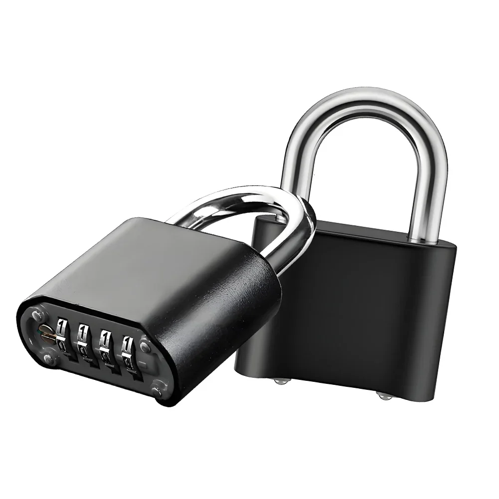 1 Inch Shackle 4 Digit Resettable Combination Padlock Zinc Alloy Construction For School Gym Locker Fence Shed Toolbox Luggage