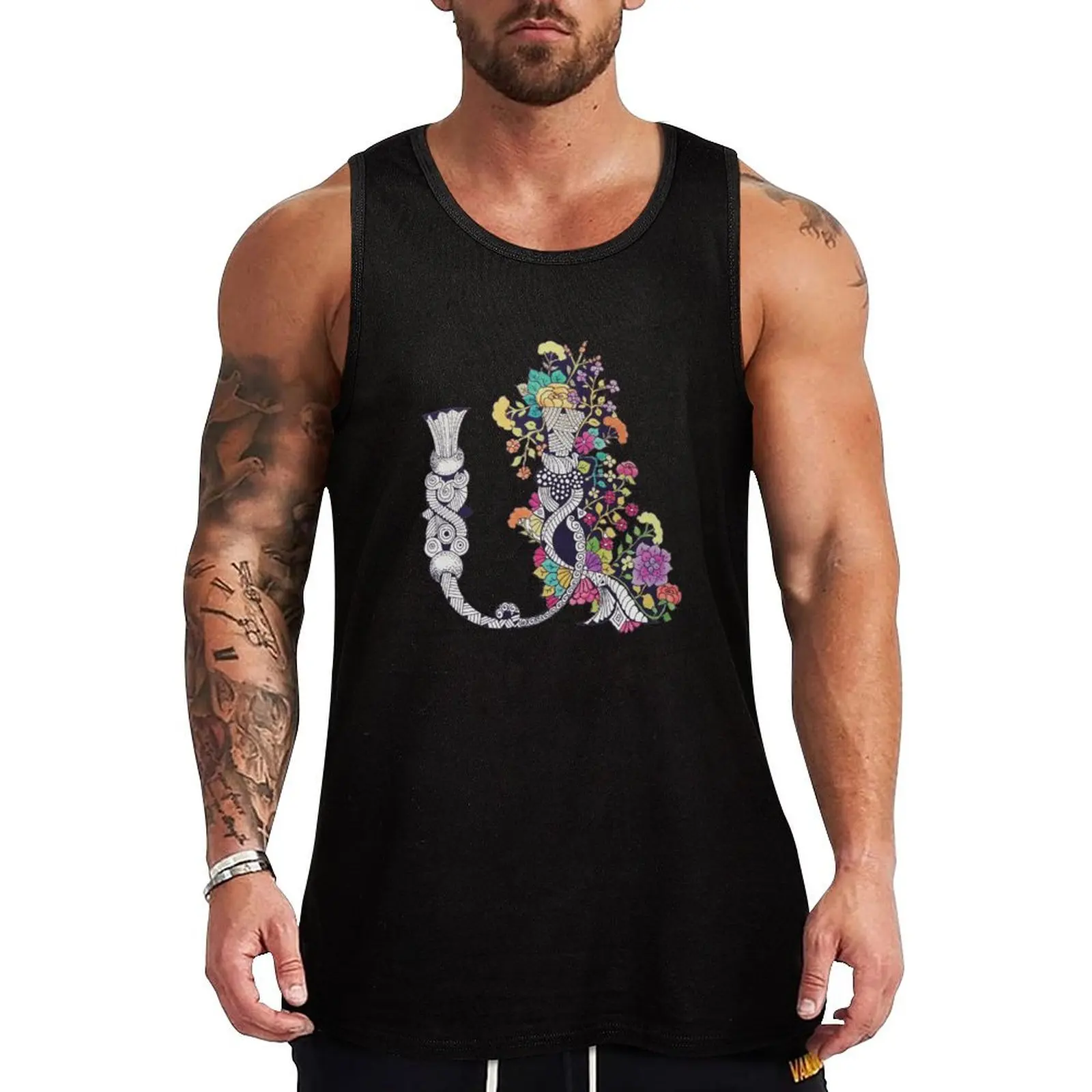 Armenian Letter A (flower) Tank Top Vests Man summer clothes bodybuilding t-shirt Body man