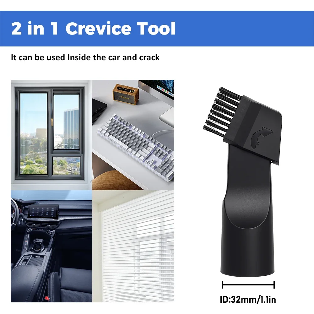1pc Round Horsehair Brush Tool Flat Gap Suction Brush Dusting Brush for Inner Diameter 32mm Connectors Vacuum Cleaners Parts