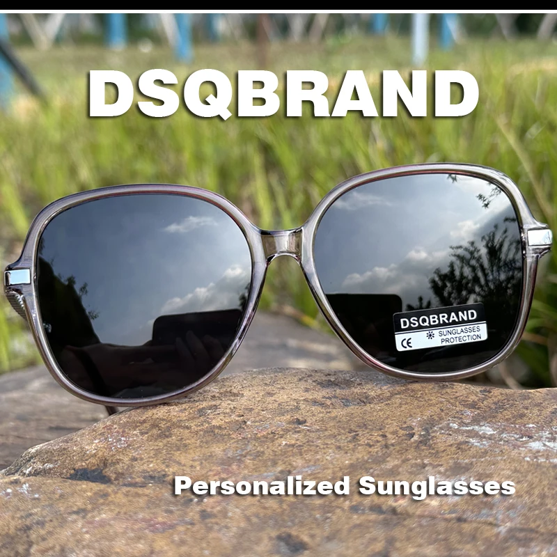 Retro leopard print polarized sunglasses for men and women, fashionable Ins style square glasses, DSQBRAND high-quality luxury