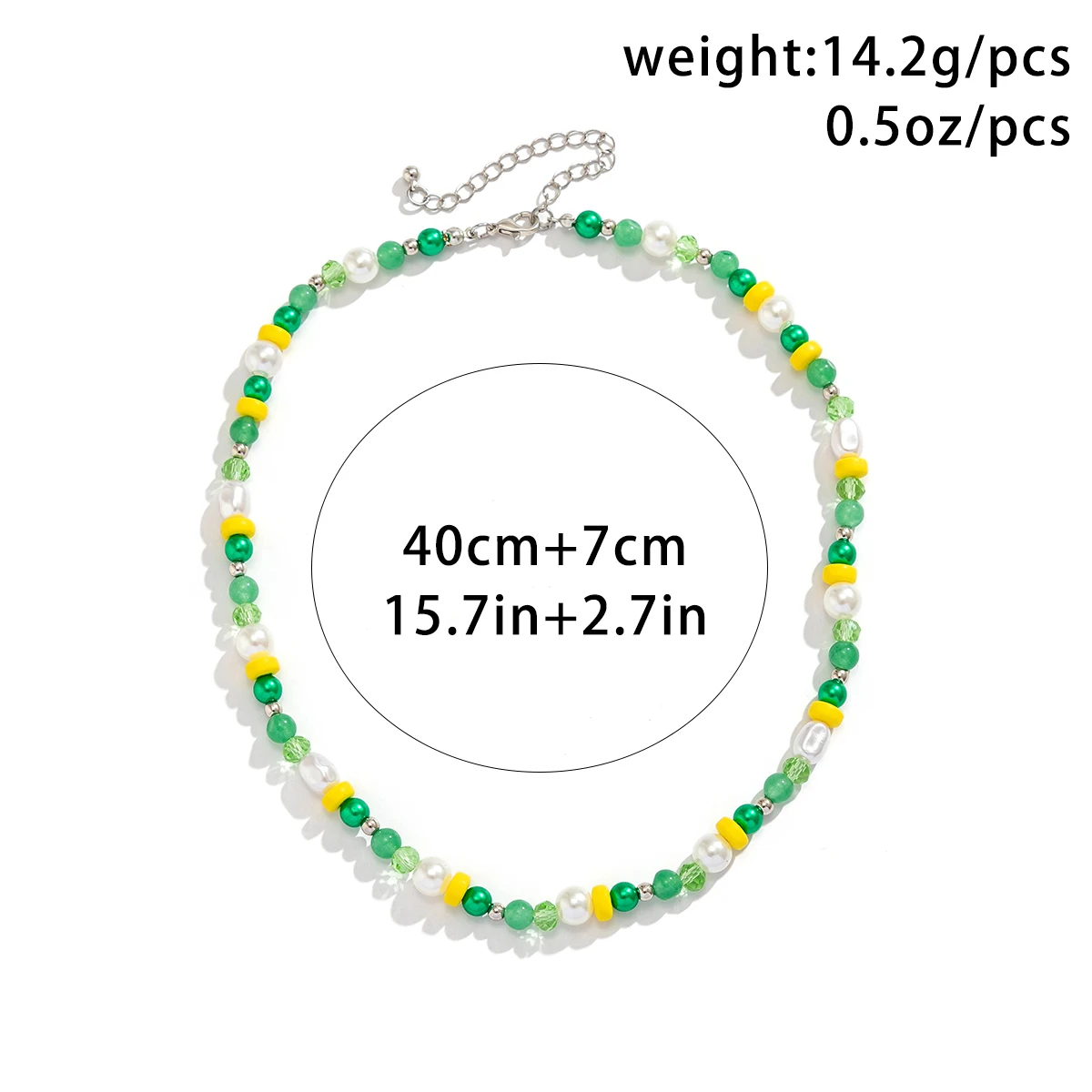 Salirco Bohemian Imitation Pearl Choker Necklace Fashion Colorful Acrylic Beaded Short Necklace Women\'s Trend Y2K Beach Jewelry
