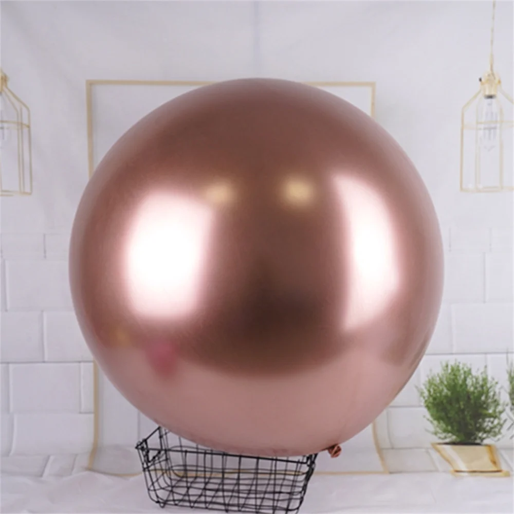 5pcs 18inch Chrome Rose Gold Latex Balloons Gold Silver Blue Metallic Helium Globos Birthday Party Wedding Decoration Supplies