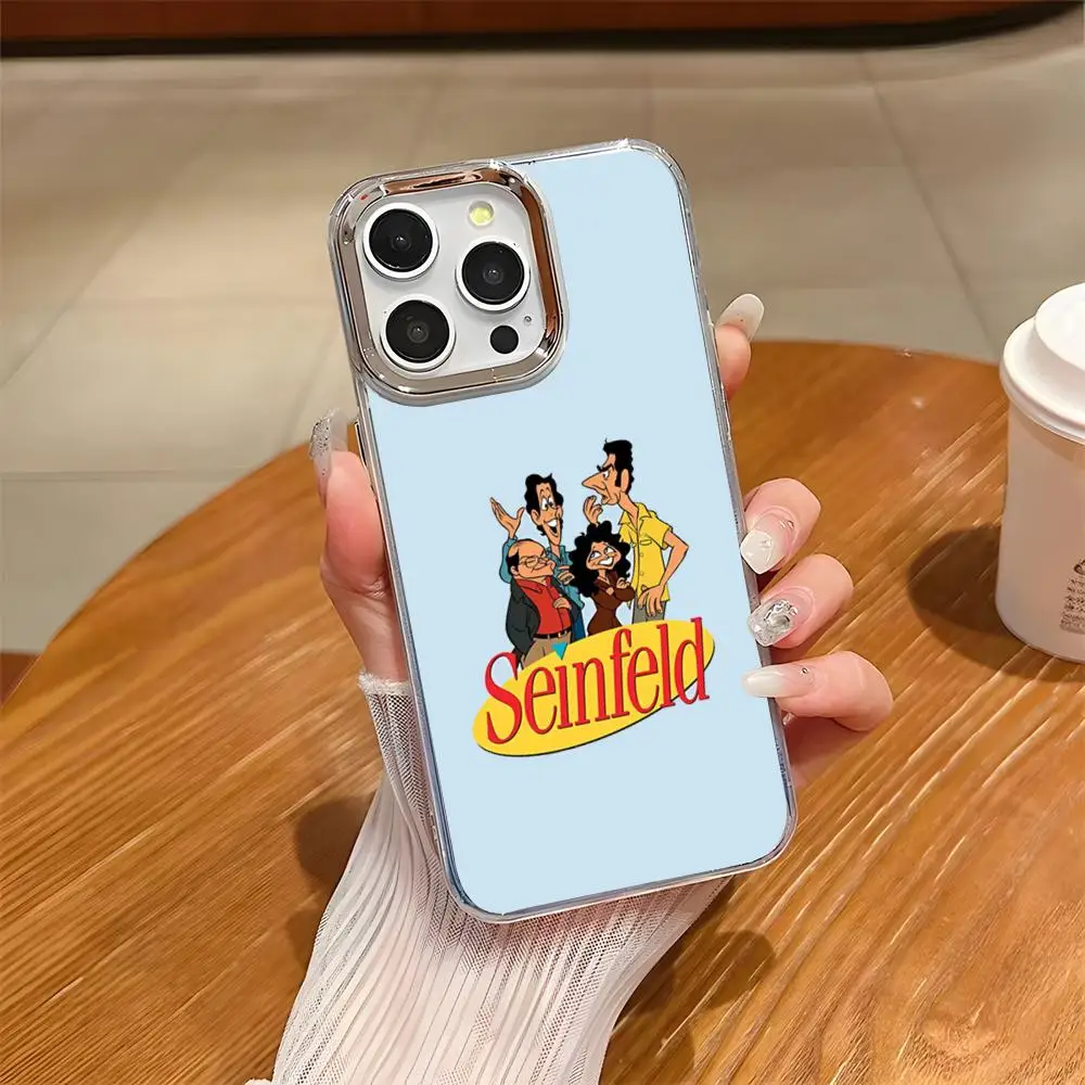 Film S-Seinfeld Handyhülle für iPhone 17 Air 16 E 15 14 13 12 11 Plus Pro Max Galvanisierte Transparente Weiche Schutzhülle