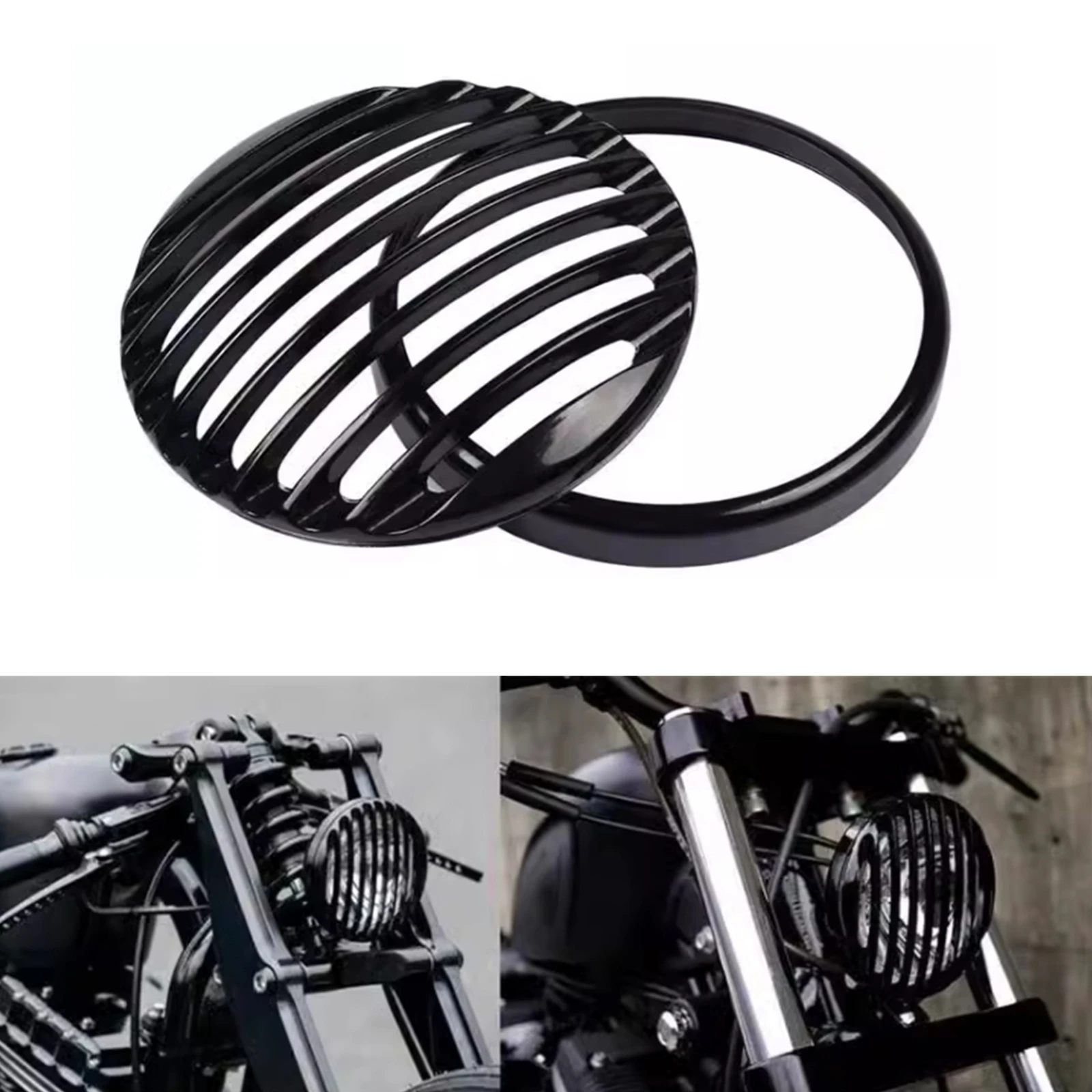 Motorcycle Front Headlight Grill Cover Headlamp Lamp Light Protector Grille Frame For Triumph Bonneville Bobber Black 2017-2024 