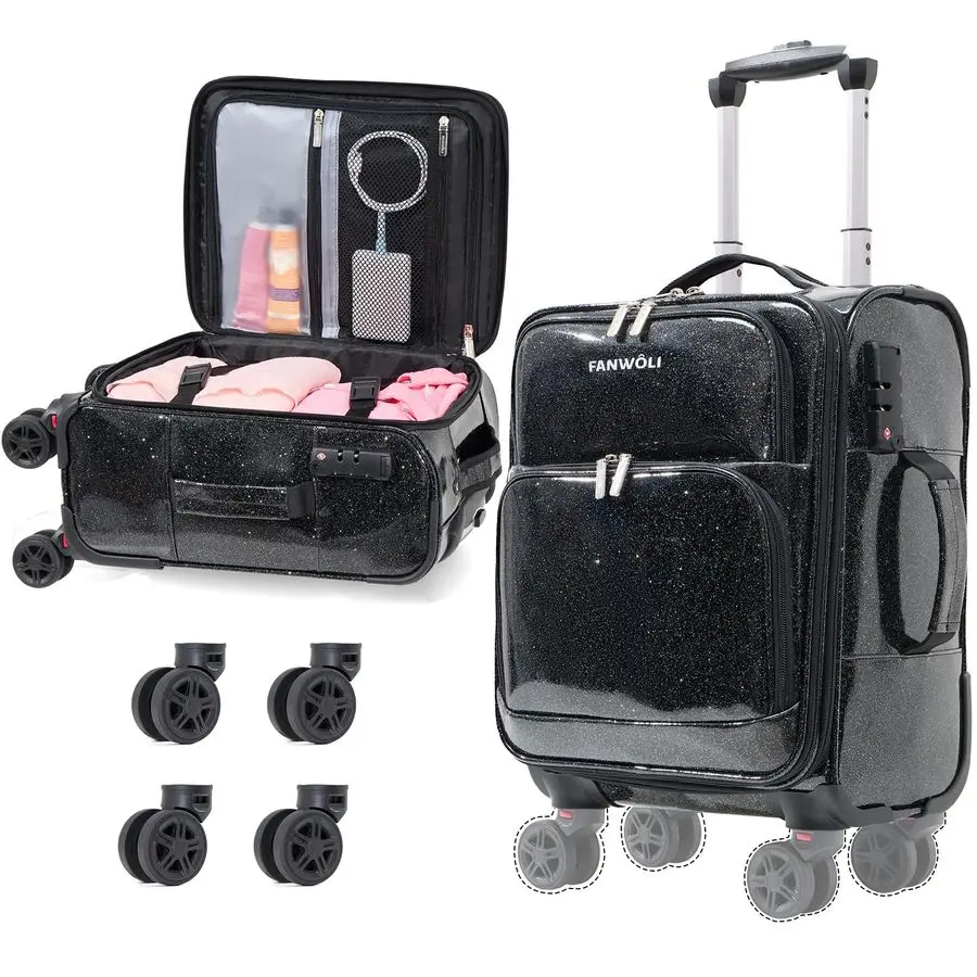 

Expandable Carry On Luggage with Detachable Wheels, 22x14x9 Airline Approved, Top Opening Softside Rolling Small Travel Suitcase