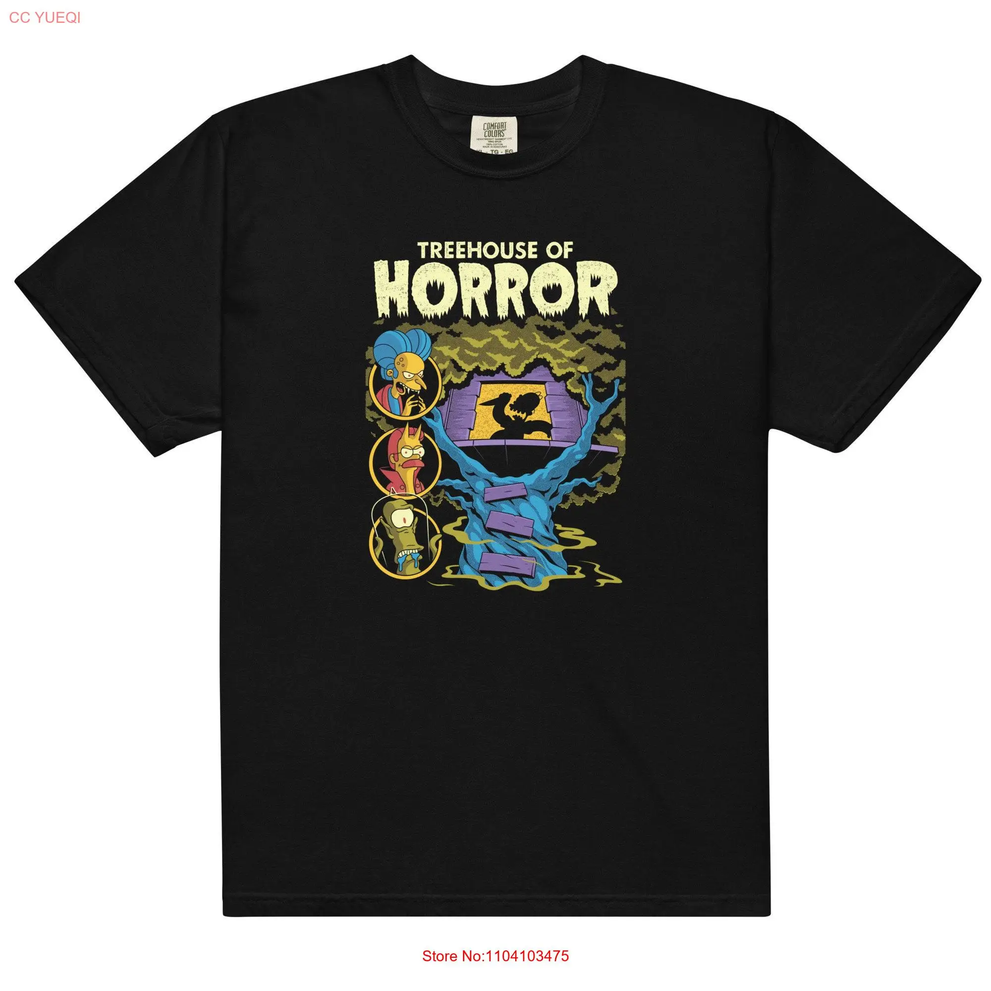 Treehouse Of Horror garment dyed heavyweight t shirt long or short sleeves