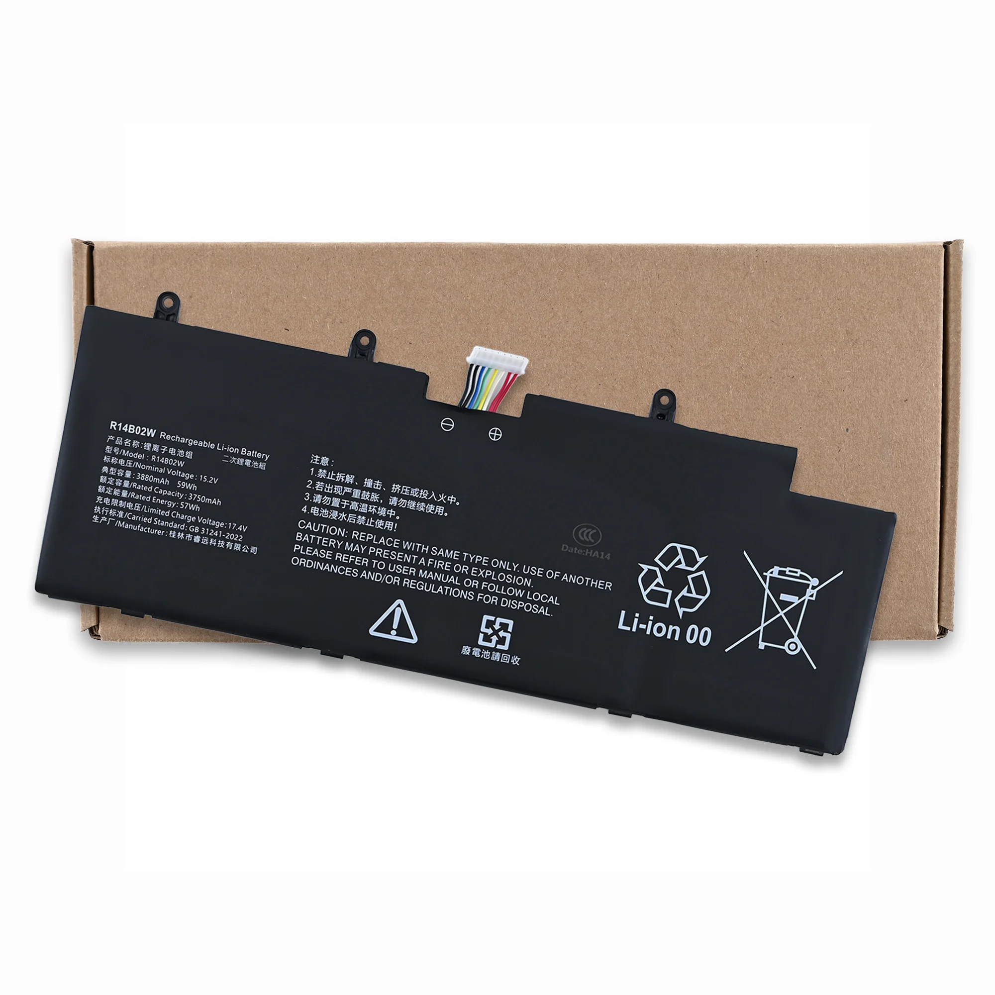 LOLG R14B02W Laptop Battery For Xiaomi RedmiBook Pro 14 R7 XMA2006-BJ XMA2006-AB XMA2006-AJ DJ FJ CJ BA BB RJ RMA2201-AG