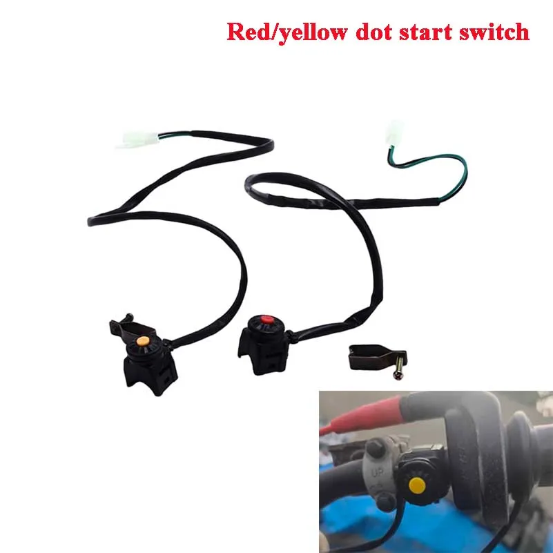 Red/yellow circular plastic button motorcycle universal modification accessory stall start modification switch