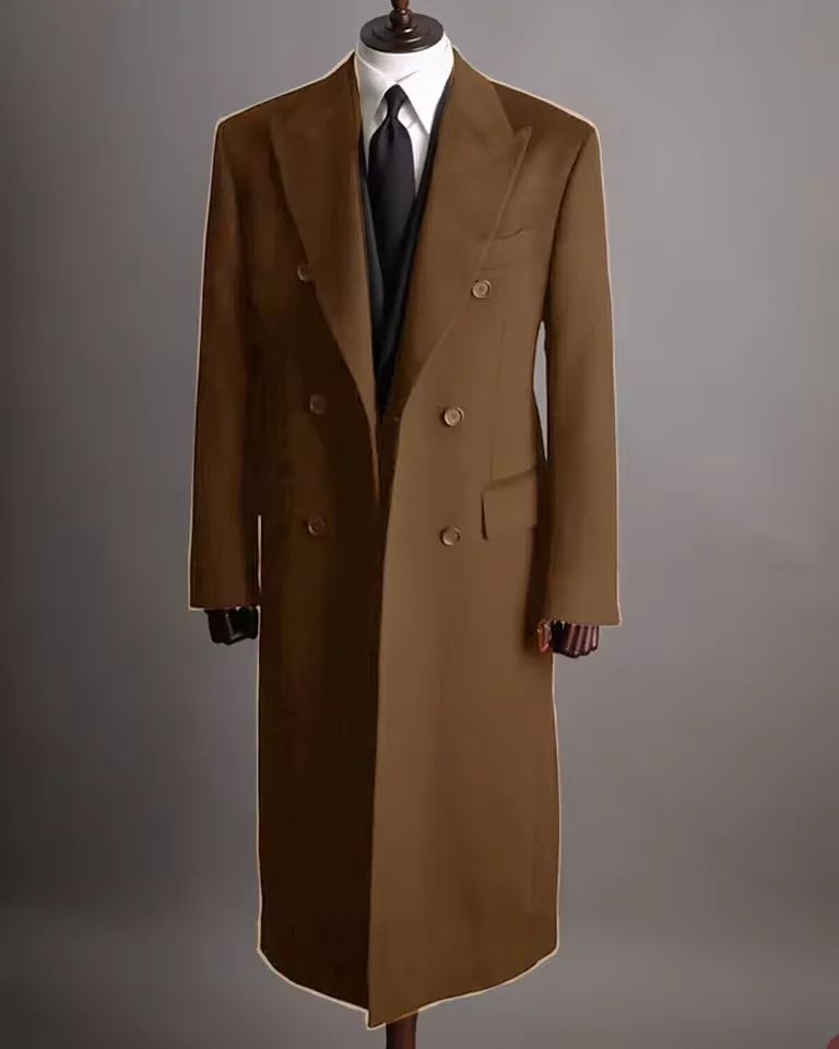 الشتاء السترة الطويلة الأعمال مزدوجة الصدر عالية الجودة الفاخرة الرجال البدلة الستر أنيقة رجل دعوى جديدة في الدعاوى والسترات الذكور #3