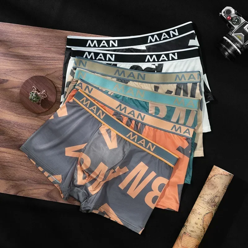 Männer Höschen nahtlose Brief gedruckt Unterhose atmungsaktive Mann Unterwäsche Boxer Mode Boxer plus Größe männlich Calzoncillo Hombre