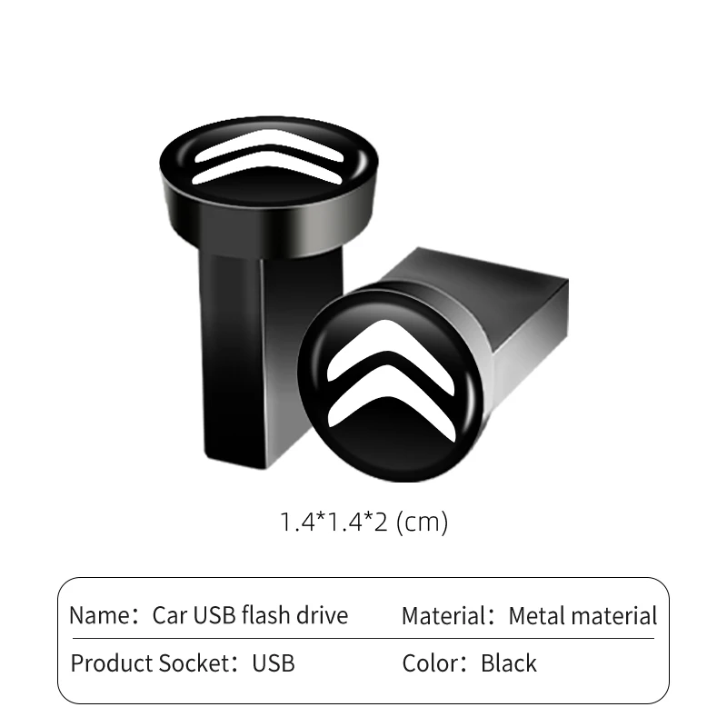 

2026 Hot Car Sticker Car Music U Disk USB Flash Driver Storage Memory Stick For Citroen C4 C3 C5 C1 C2 Berlingo Celysee Cactus P
