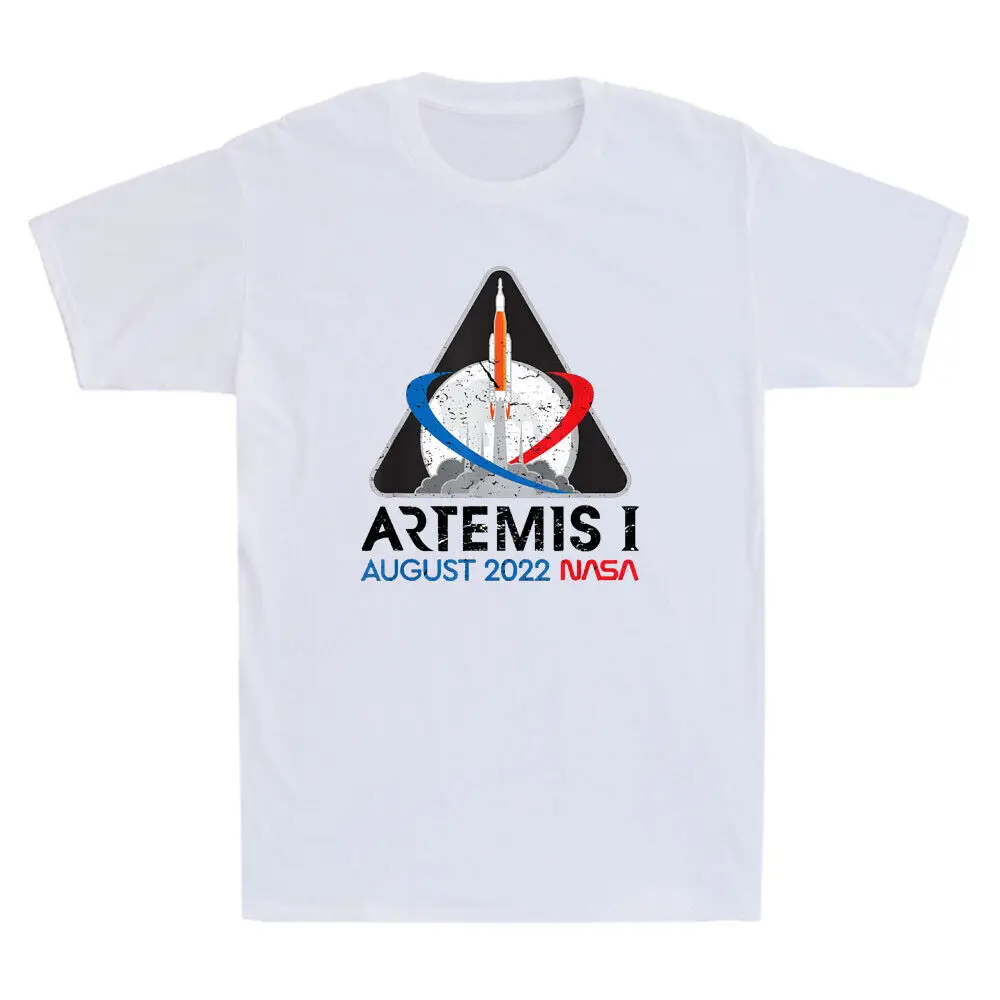 Artemis 1 Mission Patch Launch Date August 2022 Cool Men's Short Sleeve T-Shirt Cartoon vintage Luxury oversized