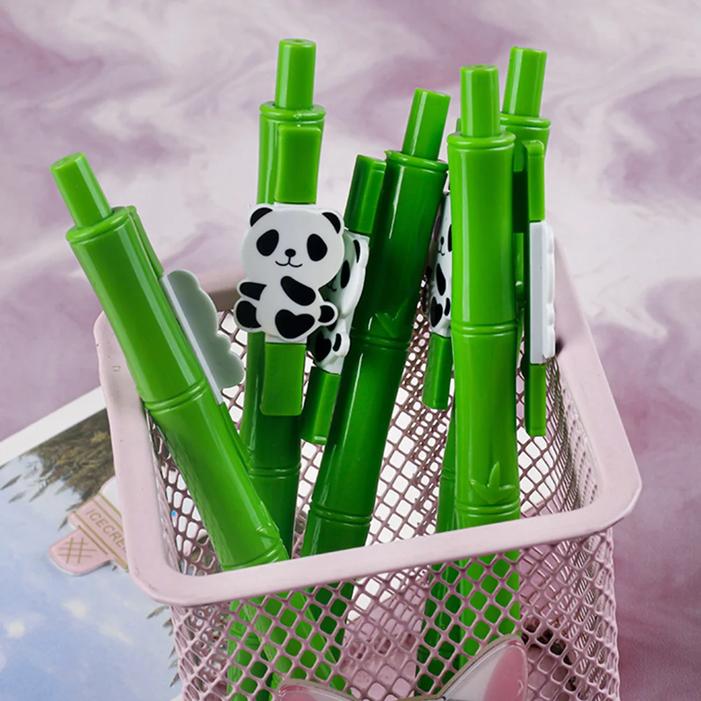 

5Pcs Panda Gel Pen Press Type ABS Material Smooth Writing Comfortable Grip for Students Kids Office School Supplies Portable Ink