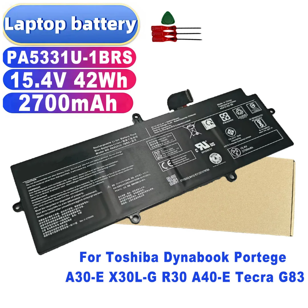 15.4V 42Wh 2700mAh PA5331U-1BRS Laptop Battery for Toshiba Dynabook Portege A30-E X30L-G R30 A40-E Tecra G83