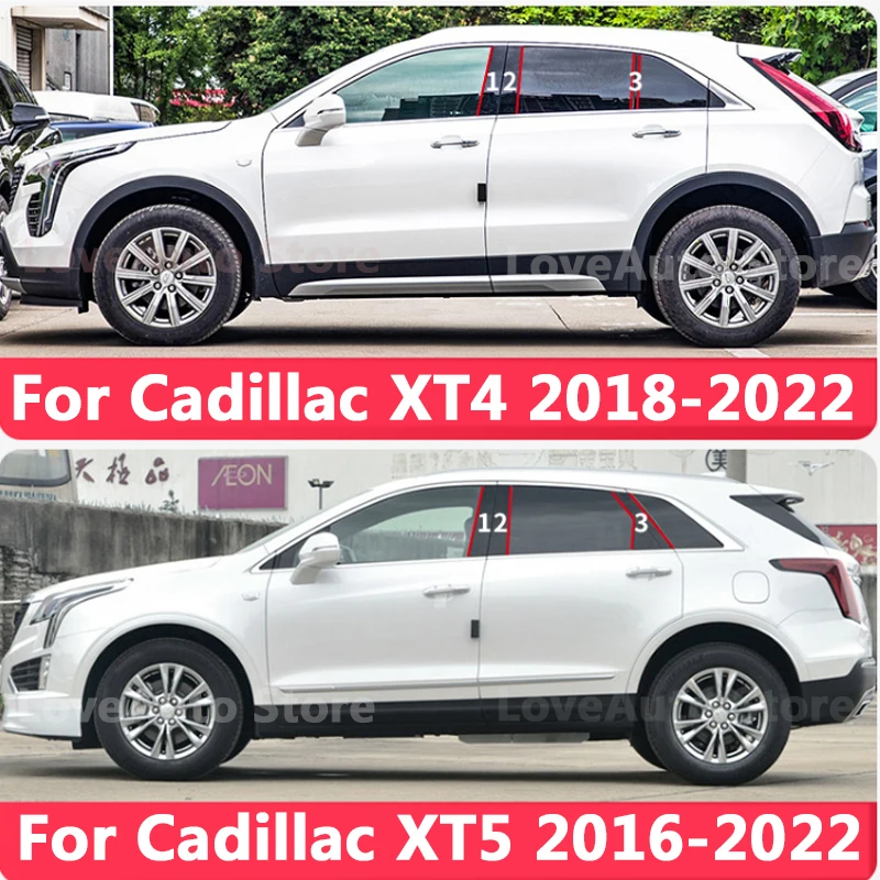 For Cadillac XT4 XT5 2016-2022 Car Window Central Column B C Pillar Cover Trim Sticker Exterior Frame Accessories Cover