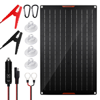 MHPOWOS 30W/ 50W Solar Panel Solar Charger 12V Portable Waterproof Solar Trickle Charger with Built-in Charge Controller for Car