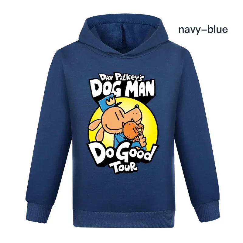 Dogman Felpa con cappuccio per bambini Felpa per bambino Ragazzo Ragazza Primavera con cappuccio Cartoon Dog Man Camicia a maniche lunghe stampata Abbigliamento Regalo di Natale