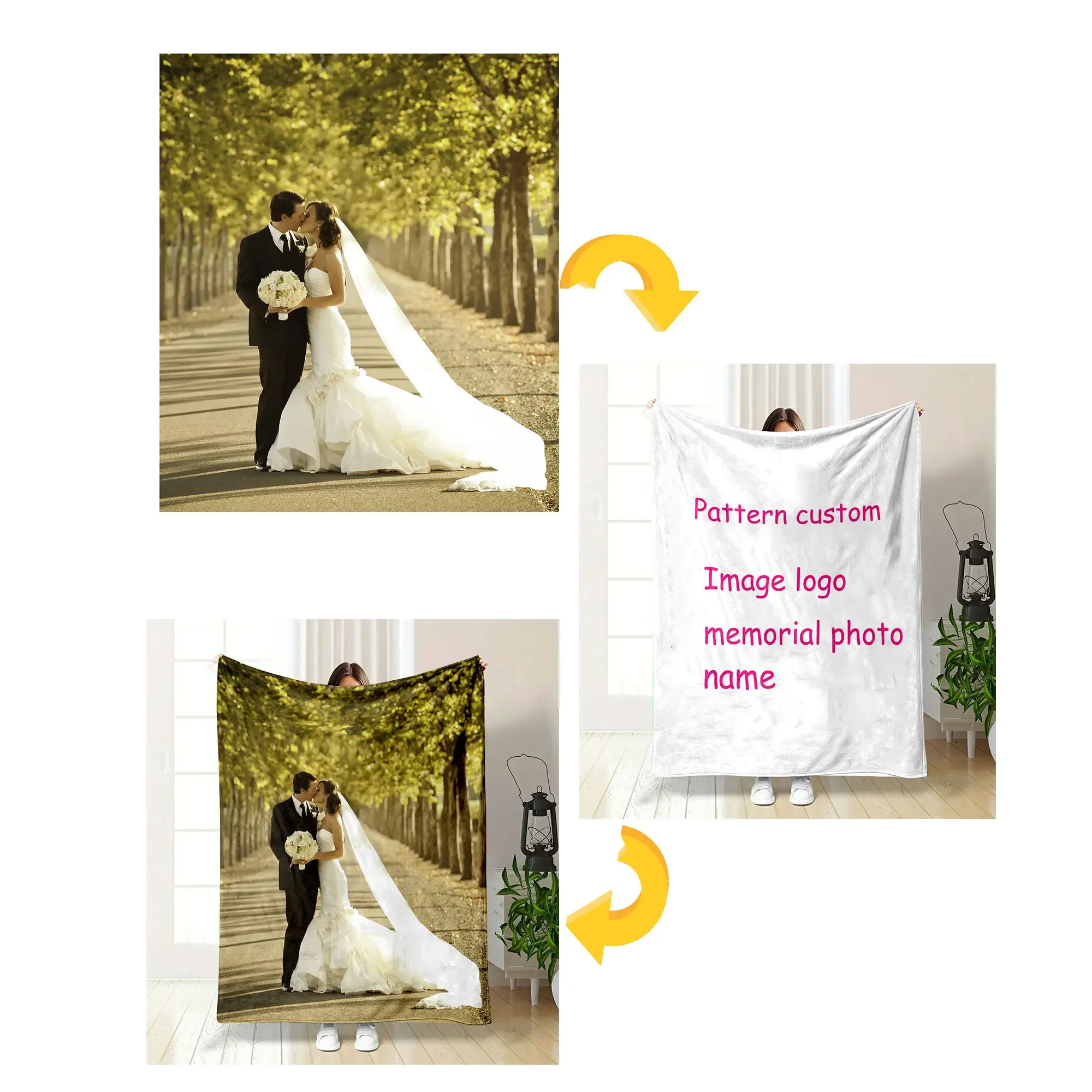Exclusive Picture Customized Blanket Add Your Photo Creative Pattern Pet Photo Soft Comfortable Luxury Gift Multiple Size Option