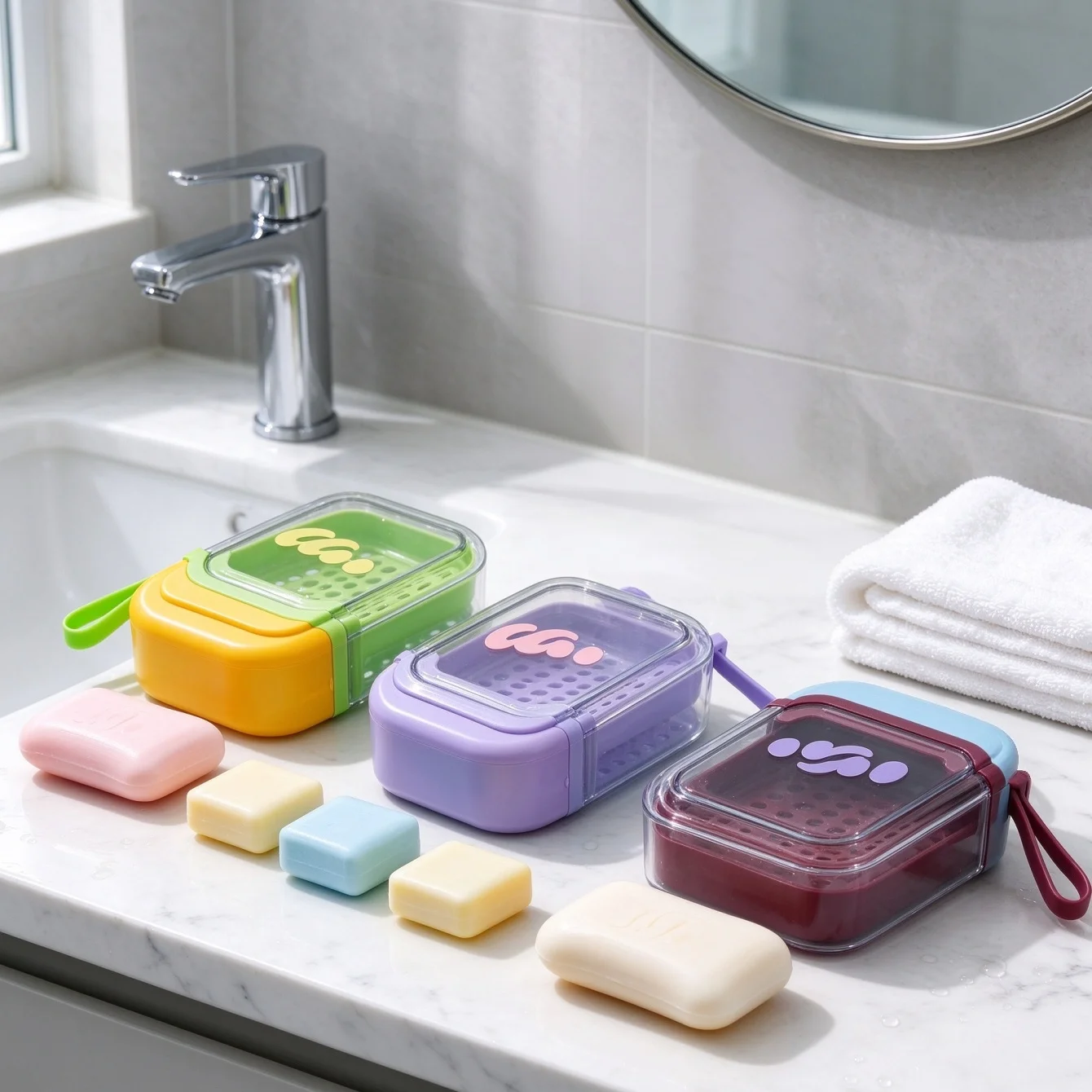Soap Case Travel Case Leakproof Container with Lid for Traveling Camping Gym Applies to Shower Bath Bathroom Household Supplies