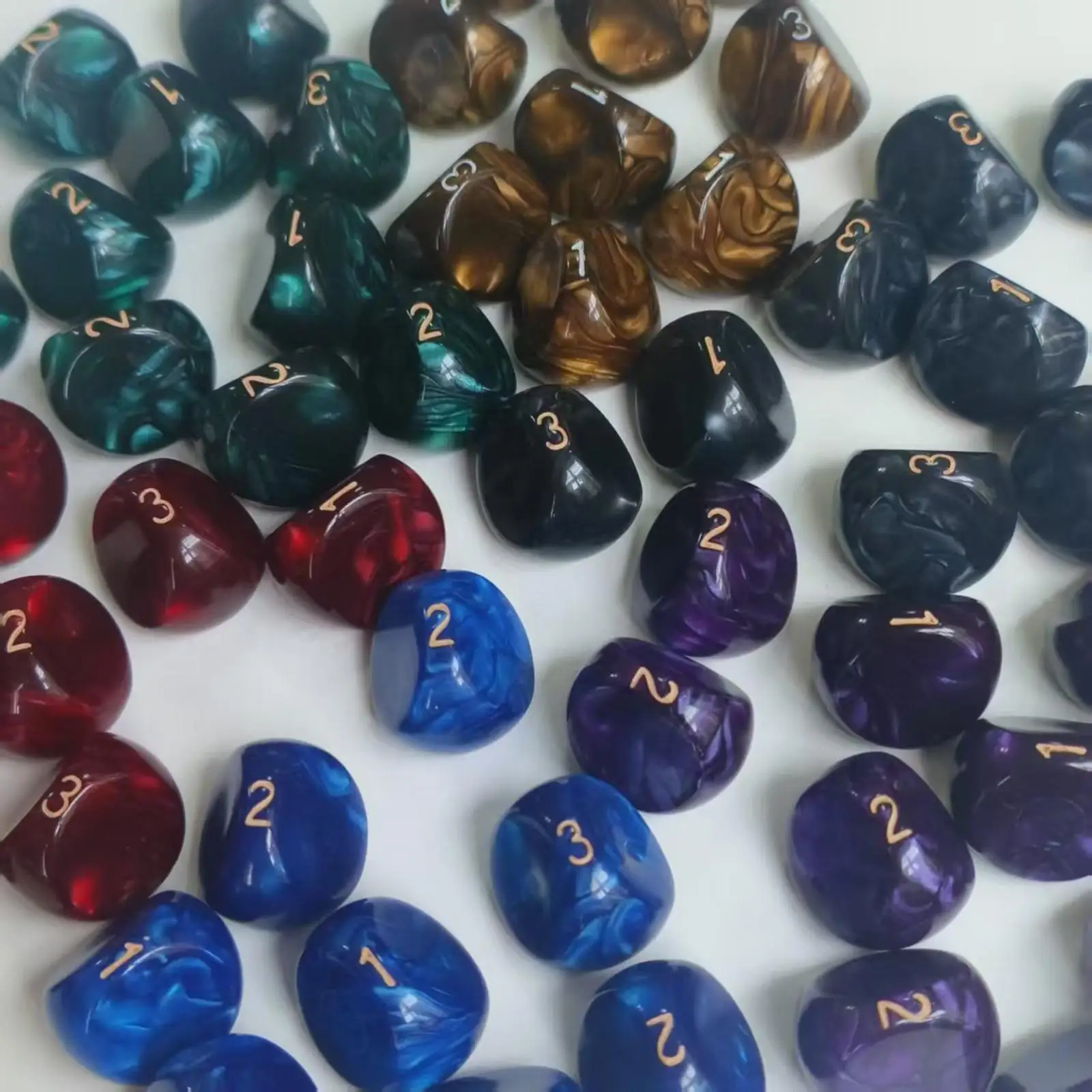 Polyhedral Dice 3 Sided Acrylic Dice Set for Tabletop Gaming Random Number Party Favors