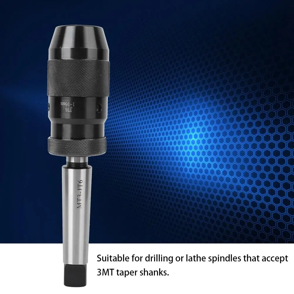 MT3 JT6 Arbor Live Center 1-16mm Lathe Tool Chuck Taper Steel Keyless Drill Accessory Portable Home Use