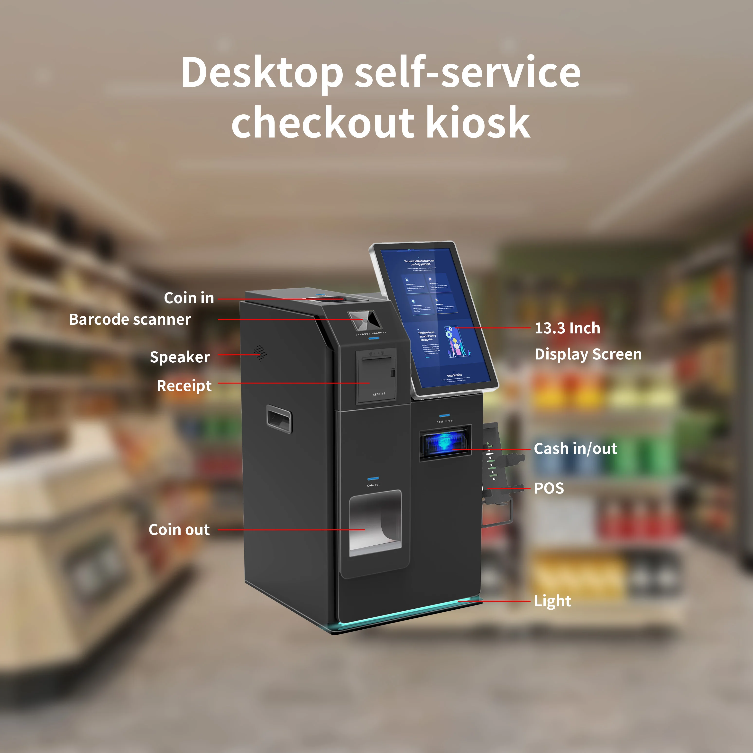 Cash Coin Recycler Payment Kiosk Machine Kiosk with Cash Acceptor Receipt Printer Cash Accept Kiosk