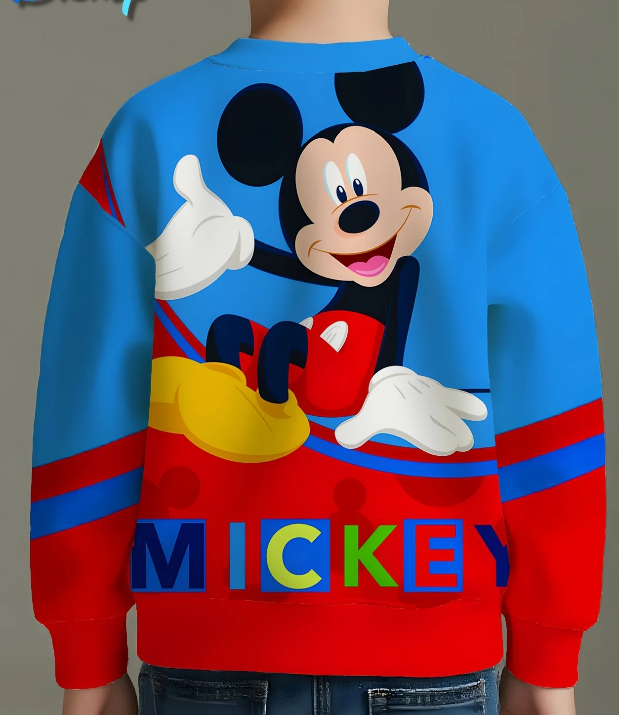 حار بيع الاطفال الخريف الشتاء الأعلى، ديزني البلوز، الكلاسيكية ميكي الأحمر الأزرق الطباعة، الفتيان الفتيات ملابس خارجية وطبقة الأساسية