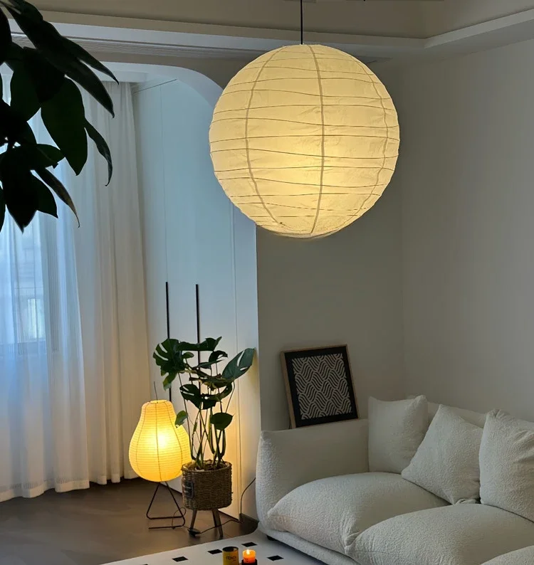 Noguchi Yong paper lamp Japanese-style lonely bedroom restaurant B&B living room clothing store atmosphere ball rice paper