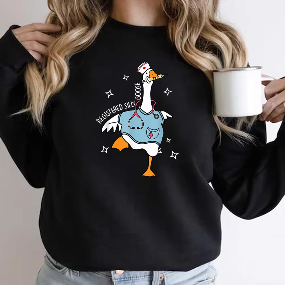 Nurse Silly Goose Sweatshirt Nursing Student Shirt Silly Goose Registered Nurse Sweatshirt Women Hoodies Nurse Life Pullover Top