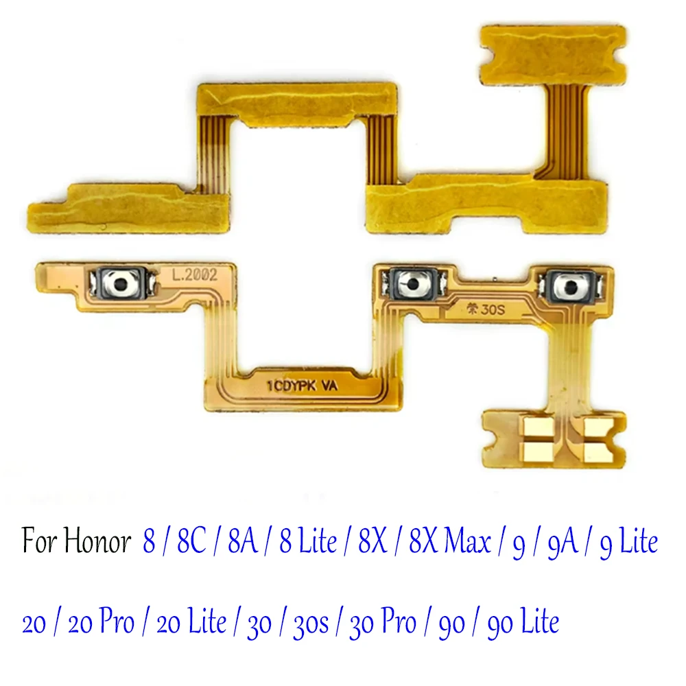 New For Huawei Honor 8 9 Lite 20 90 Lite 30 Pro 30s 8X Max 9A Power Volume Button Key Flex Ribbon Flex Cable