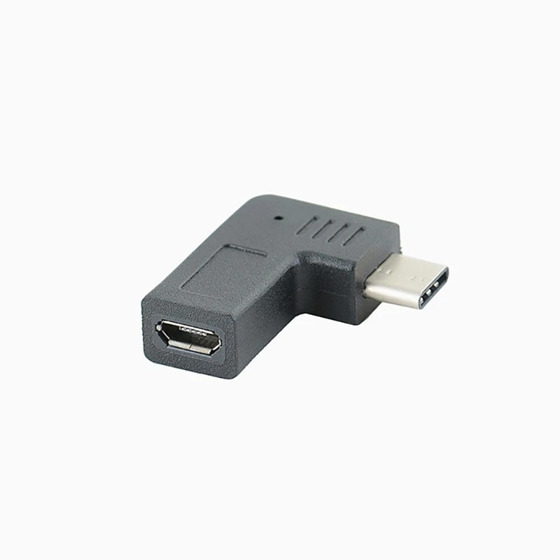 90 Degree Micro USB to Type-C Converter Female to Male Connector Conversion Adapter for Phones Tablets & Game Consoles F19E