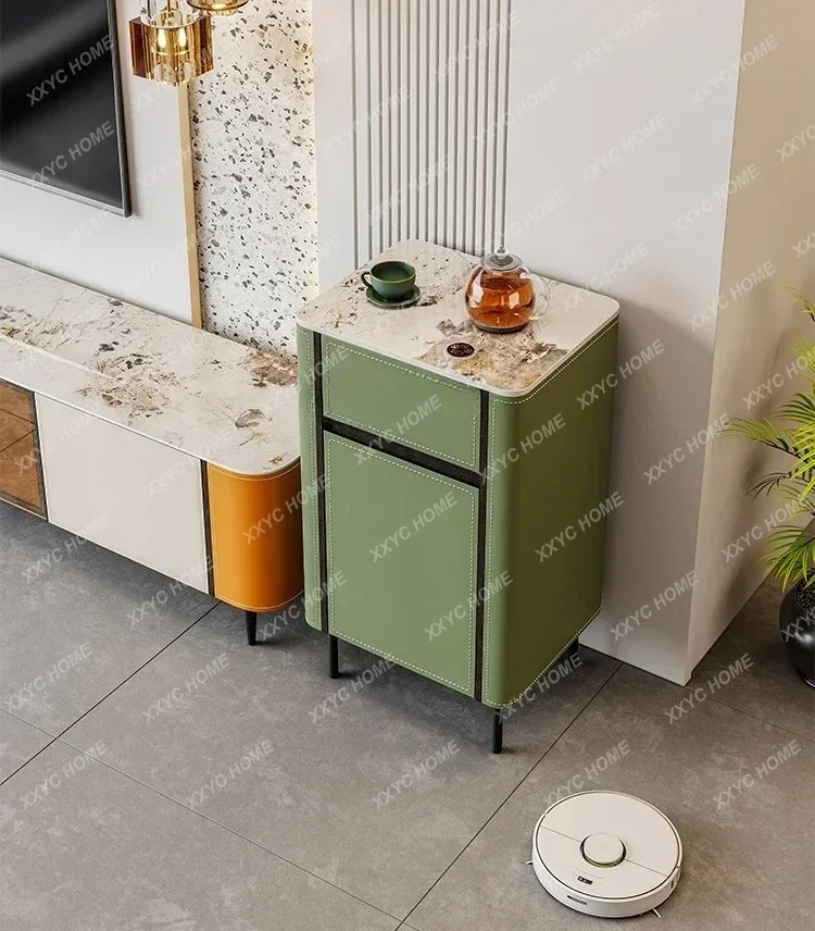 JJA15 Modern Multi-Functional Solid Wood Side Cabinet Tea Cabinet Living Room Storage Sofa Side Table Simple Corner Simple Co