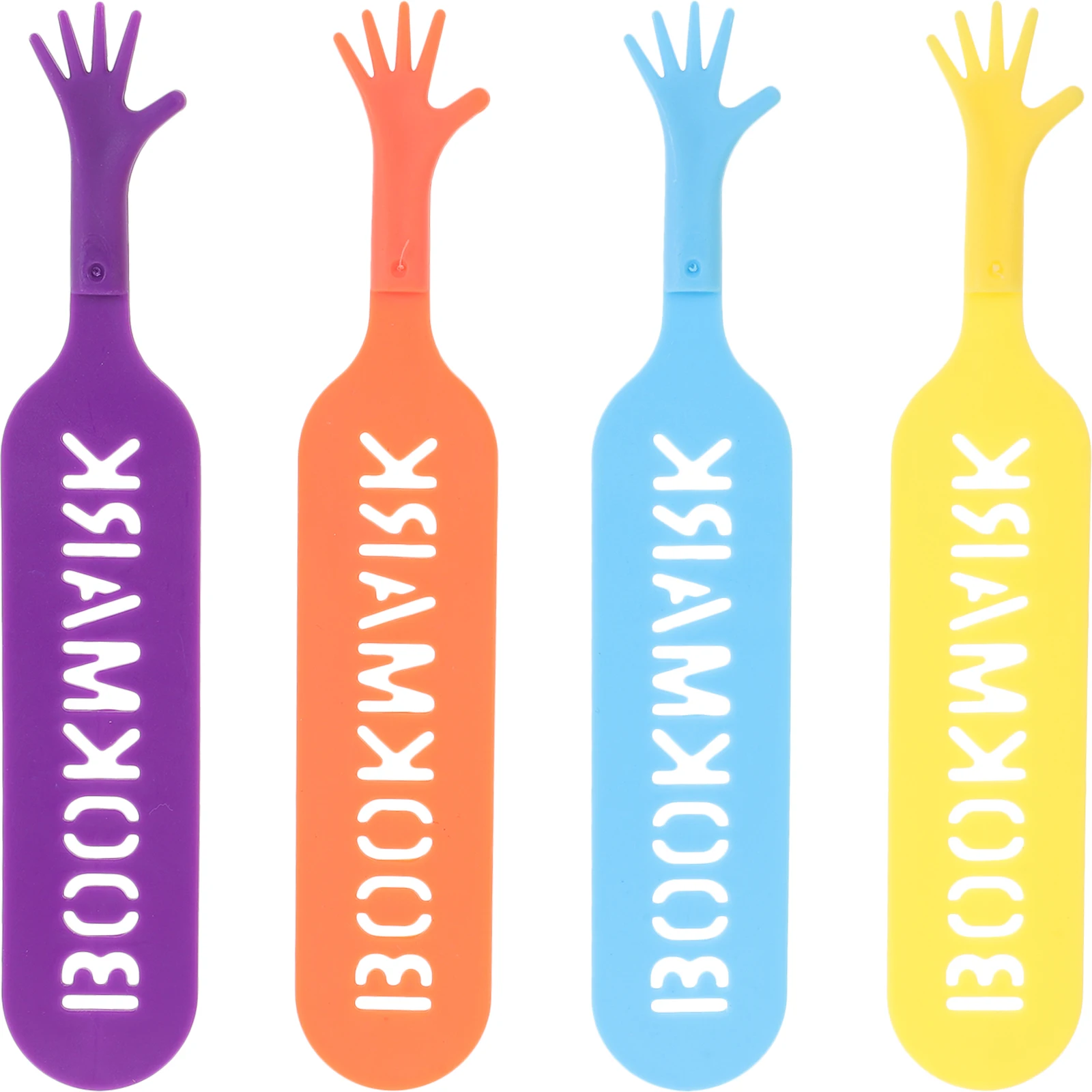 

4pcs Hand Shaped Plastic Bookmarks Cute Page Markers For Kids Students Small Lightweight Bulk Decorative Reading Bookmark
