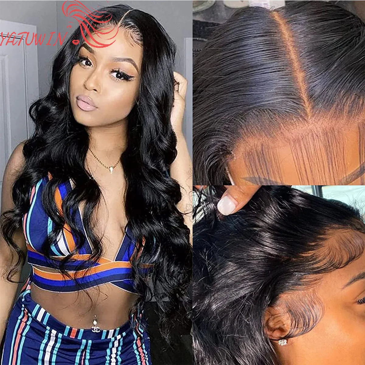 

YATUWIN Lace Frontal Wig Transparent 13x4 Lace Front Human Hair Wigs Brazilian Body Wave Lace Front Wigs for Women Human Hair