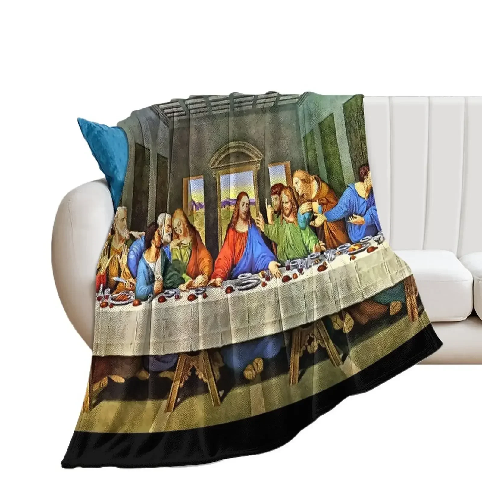 

Original Last Supper Painting Throw Blanket Giant Sofa Tourist Blankets