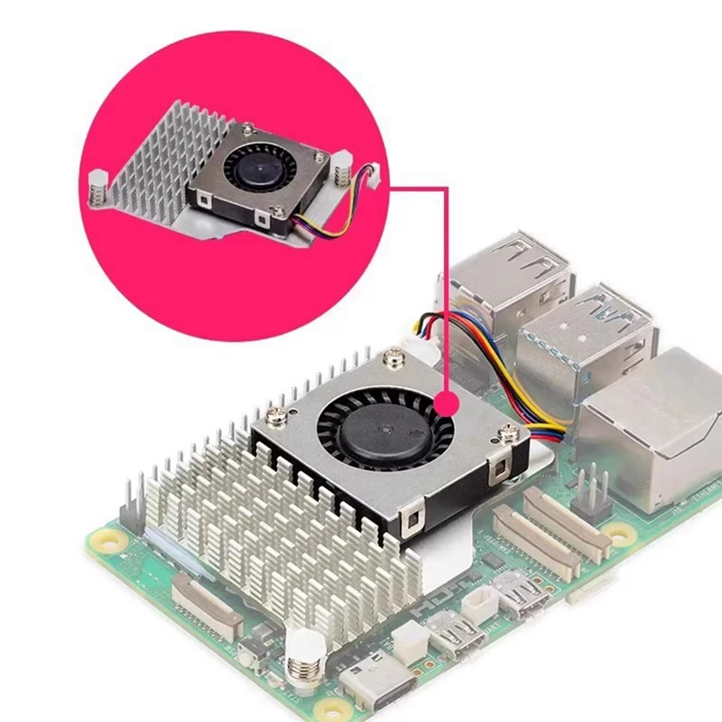 2 Sets For Raspberry Pi 5 Active Cooler With Fan For Efficient Heat Dissipation-AT64