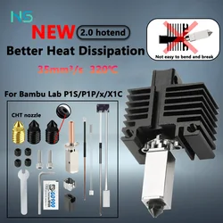 Haldis 3D for Bambu lab Hotend Upgrade 2.0 Hotend for X1 X1C P1P P1S hotend P1P Thermistor Hardened steel nozzle