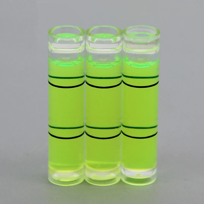 (100 Pcs/Batch) 8*35Mm Plastic Horizontale Bubble Cilindrische Hoge Precisie Niveau Bubble